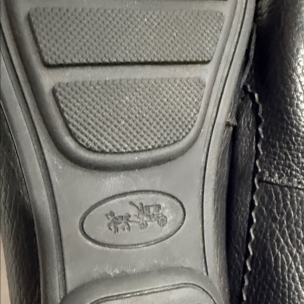 Coach Women's Textured Black Loafers - Picture 8 of 9